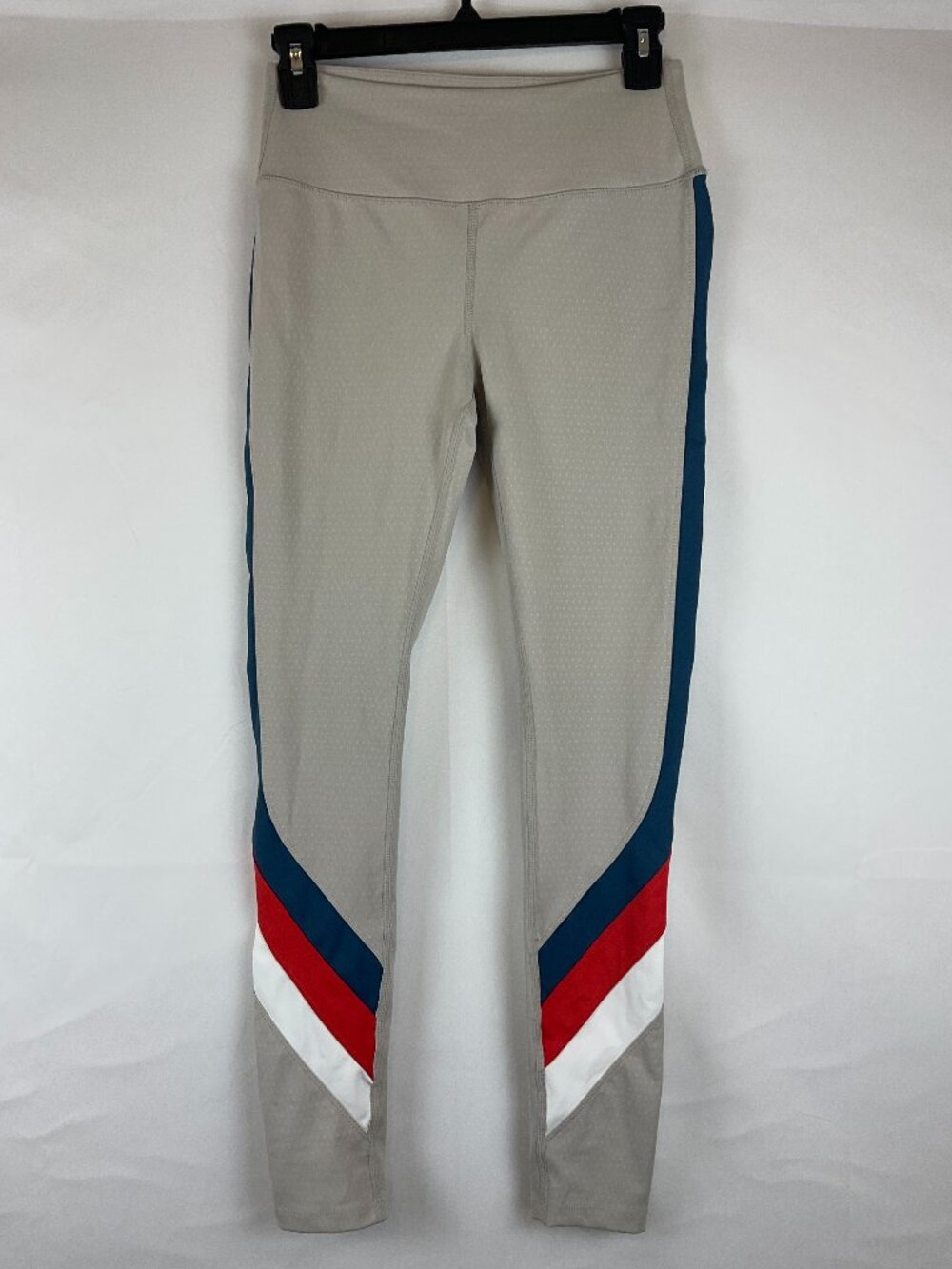Splits 59 Leggings M Beige Print Blue Red Trim